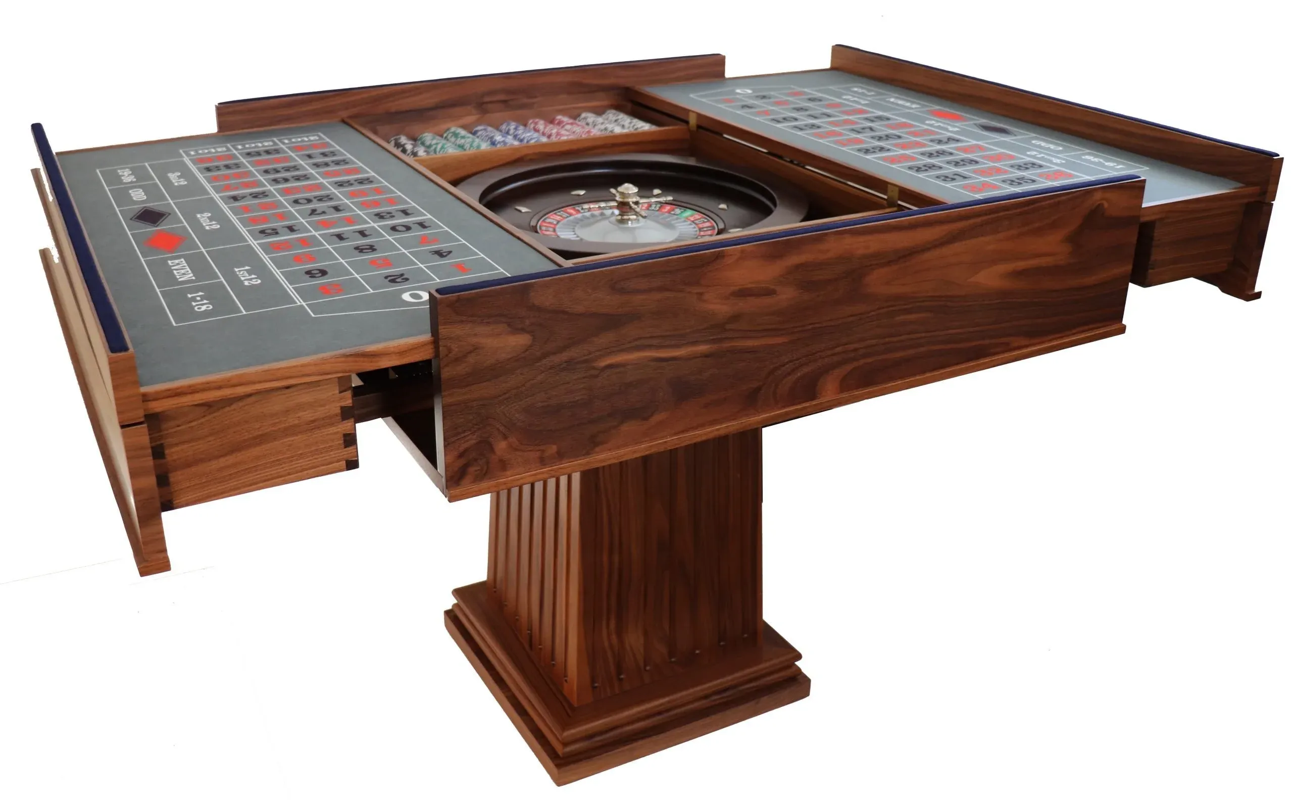 Casino table with cards and chips